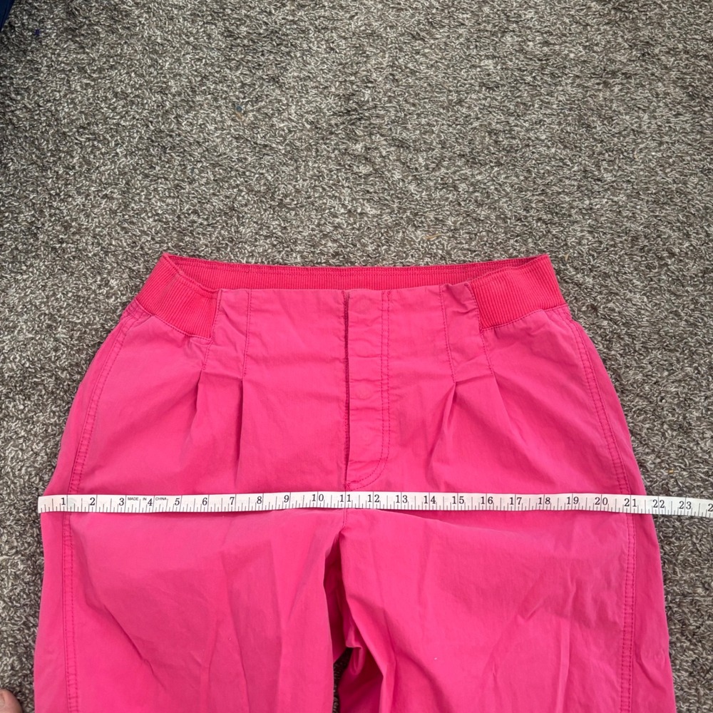 Free People Mesmerize Me Highrise Cargo Windbreaker Joggers Pink Pants Gorp L - Picture 8 of 10